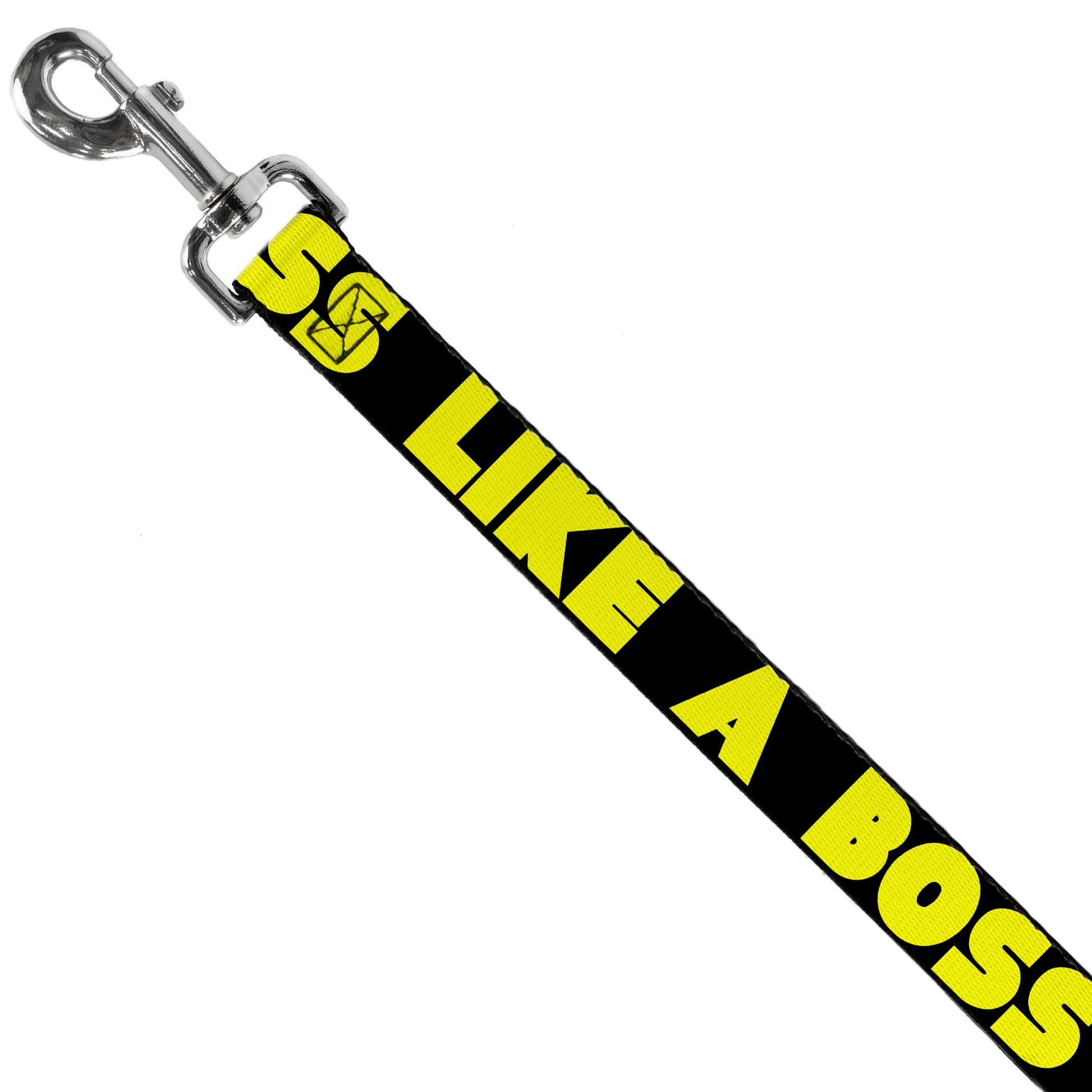 Dog Leash - LIKE A BOSS Black/Yellow Dog Leashes Buckle-Down