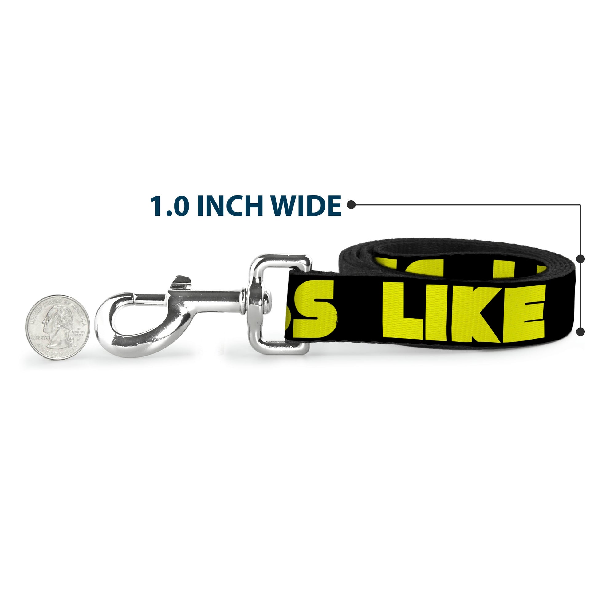 Dog Leash - LIKE A BOSS Black/Yellow Dog Leashes Buckle-Down