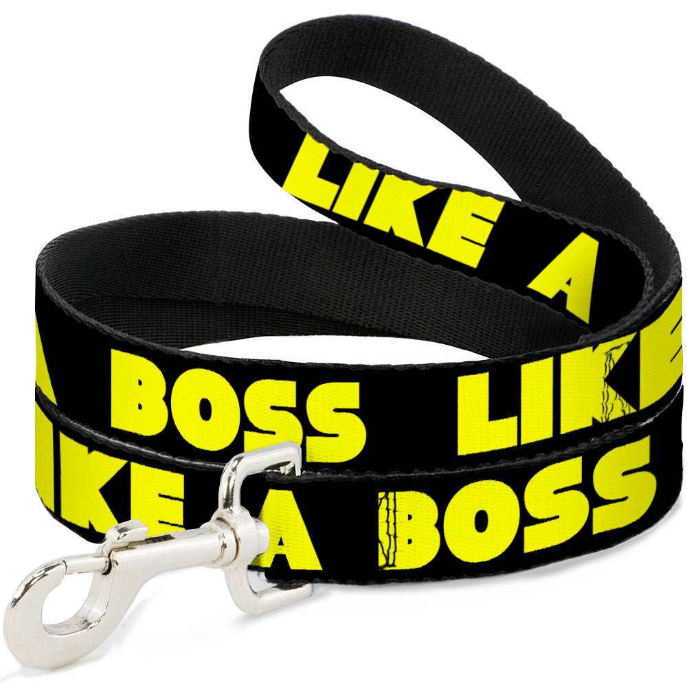 Dog Leash - LIKE A BOSS Black/Yellow Dog Leashes Buckle-Down