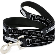 Dog Leash - LIVING THE DREAM Scroll Gray/Black/White Dog Leashes Buckle-Down
