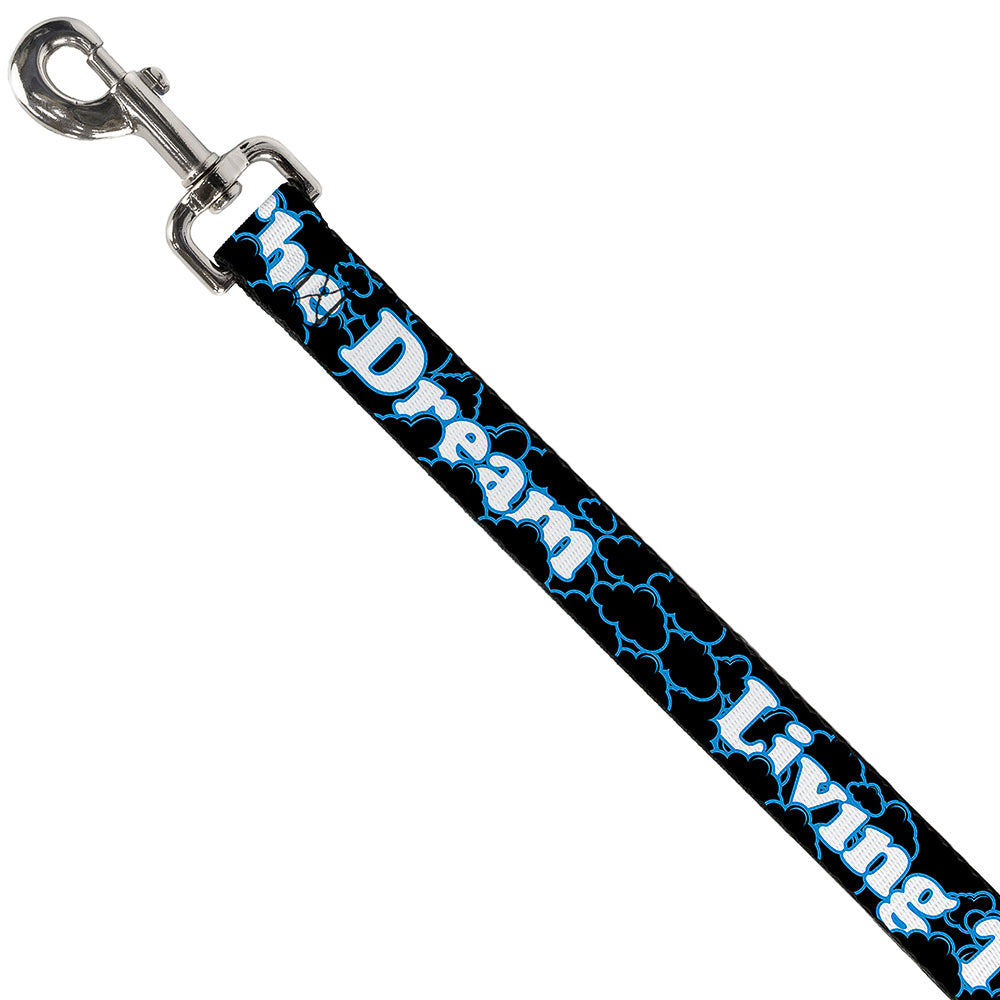 Dog Leash - LIVING THE DREAM/Clouds Black/Blue/White Dog Leashes Buckle-Down