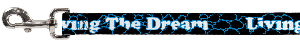 Dog Leash - LIVING THE DREAM/Clouds Black/Blue/White Dog Leashes Buckle-Down