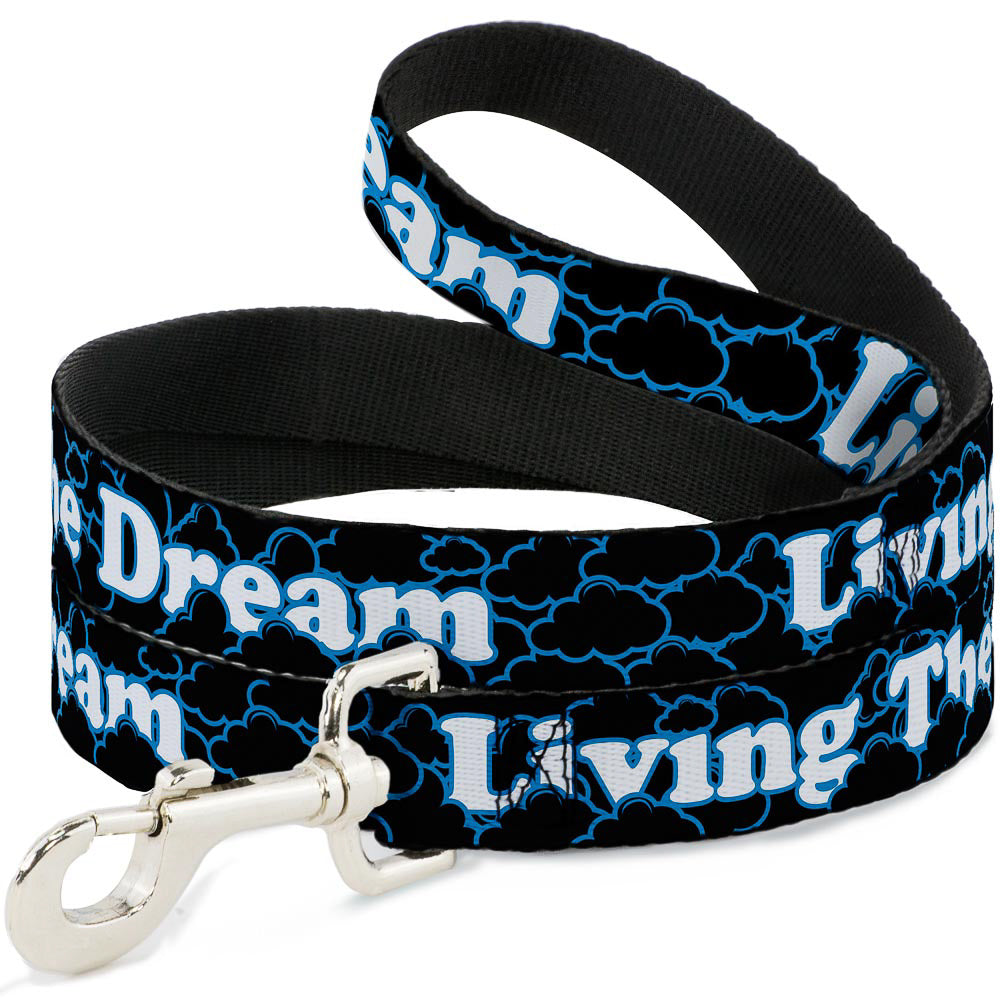 Dog Leash - LIVING THE DREAM/Clouds Black/Blue/White Dog Leashes Buckle-Down