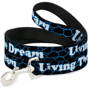 Dog Leash - LIVING THE DREAM/Clouds Black/Blue/White Dog Leashes Buckle-Down