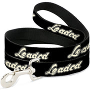 Buckle-Down Dog Leash - LOADED Script Black/Cream Dog Leashes Buckle-Down