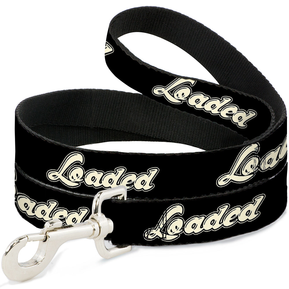 Buckle-Down Dog Leash - LOADED Script Black/Cream Dog Leashes Buckle-Down