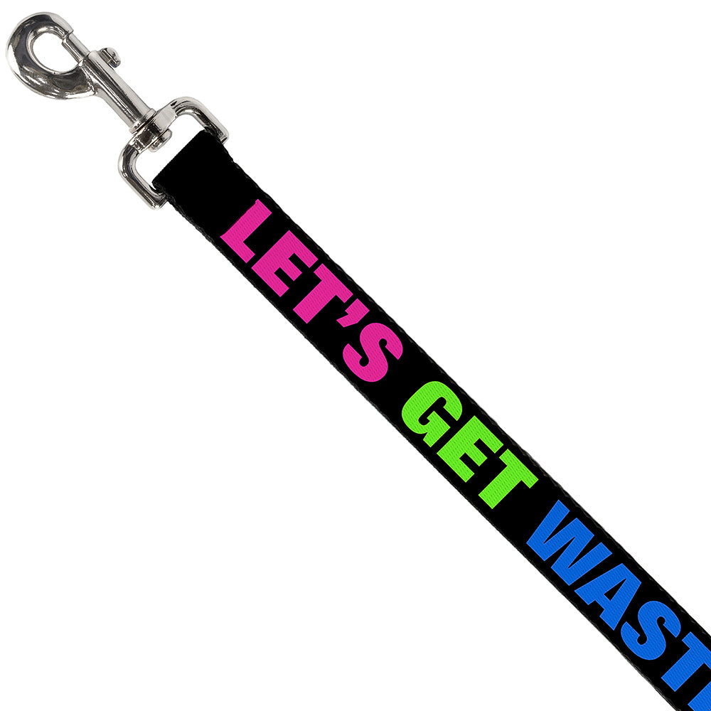 Buckle-Down Dog Leash - LET'S GET WASTED Black/Pink/Green/Blue Dog Leashes Buckle-Down