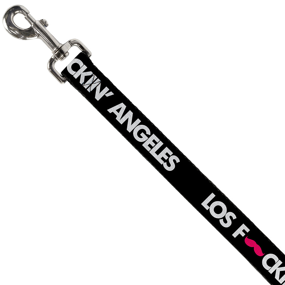 Dog Leash - LOS F*CKIN' ANGELES Mustache Black/White/Pink Dog Leashes Buckle-Down