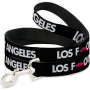 Dog Leash - LOS F*CKIN' ANGELES Mustache Black/White/Pink Dog Leashes Buckle-Down