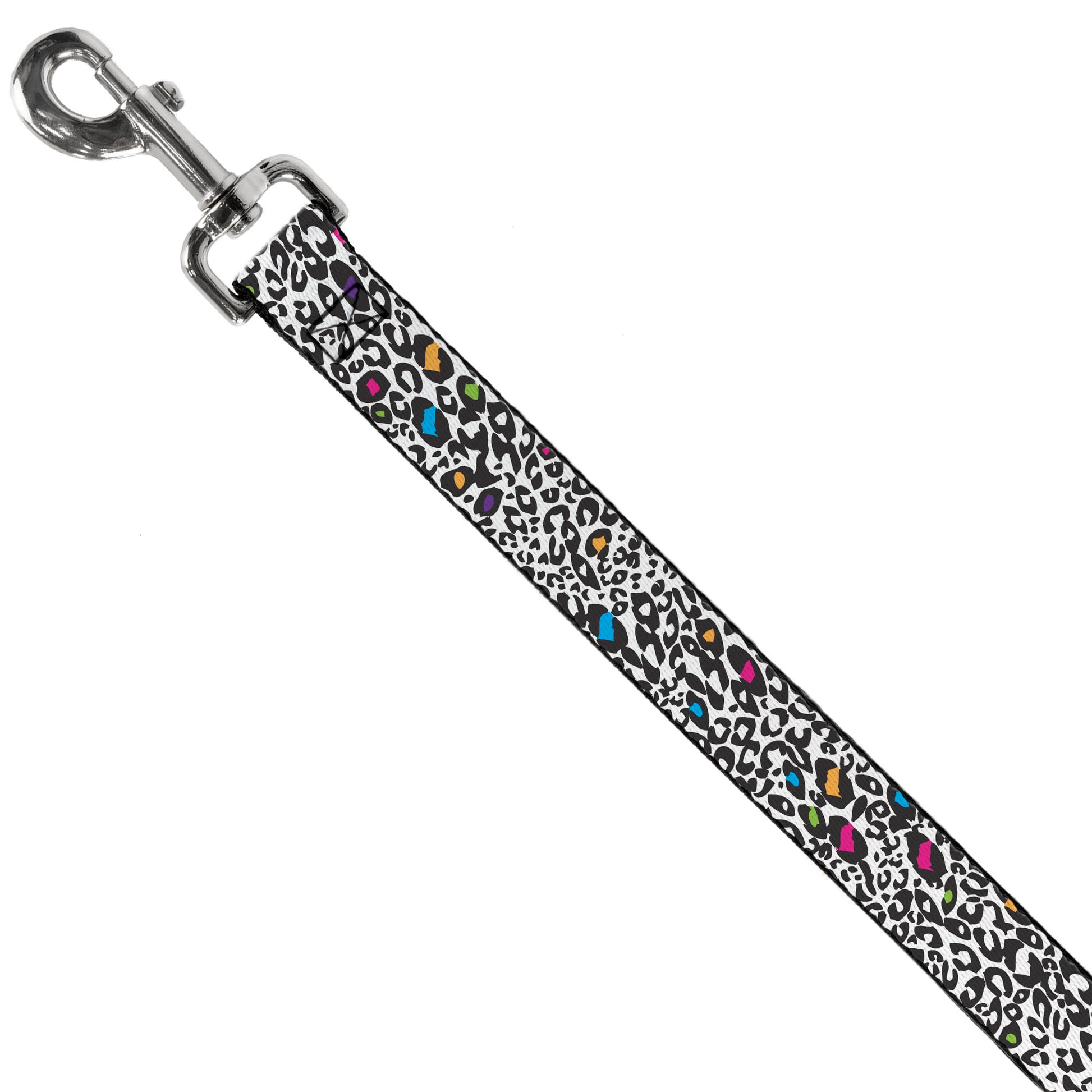 Dog Leash - Leopard White/Black/Multi Color Dog Leashes Buckle-Down