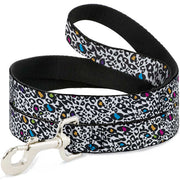 Dog Leash - Leopard White/Black/Multi Color Dog Leashes Buckle-Down