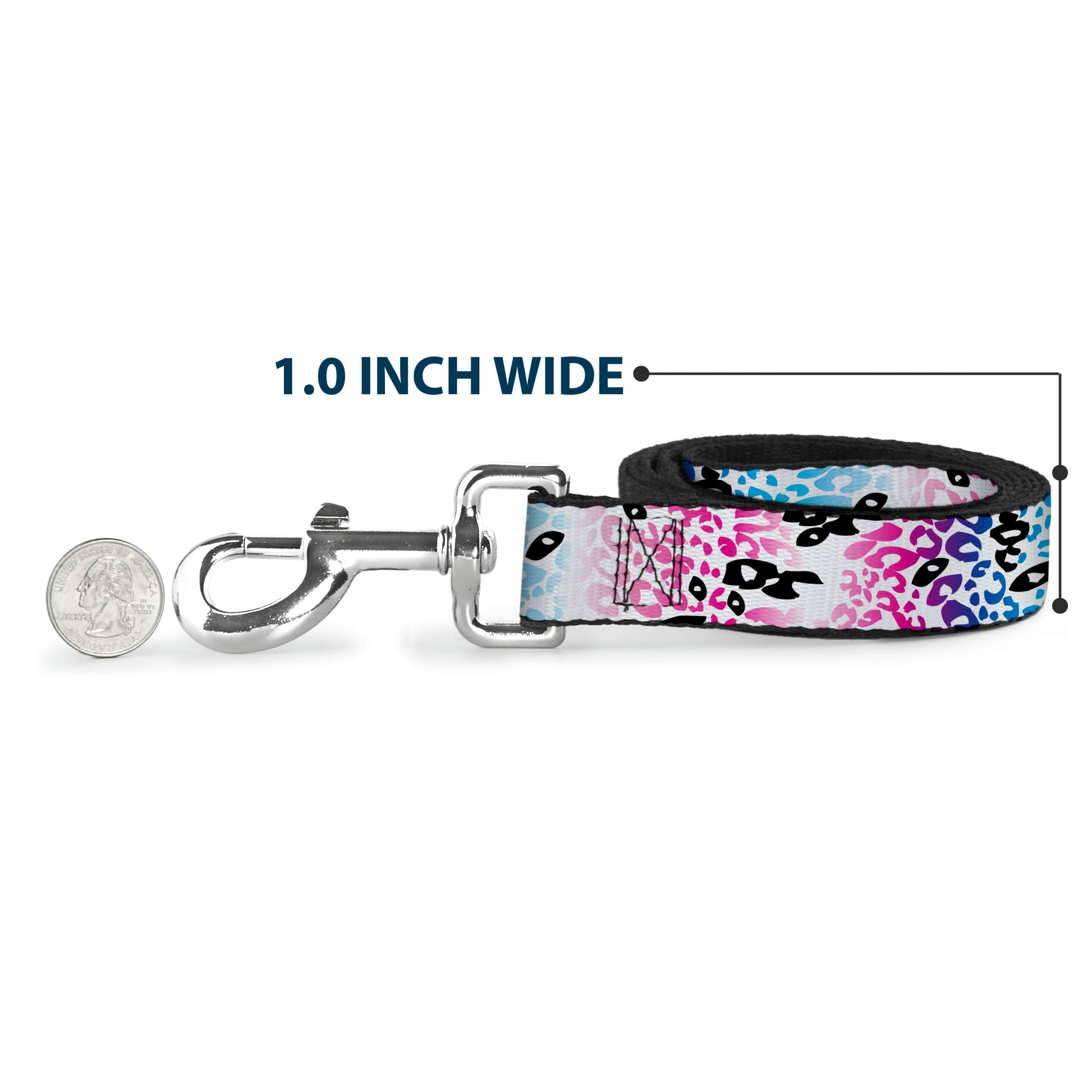 Dog Leash - Leopard White/Pinks/Blues/Black Dog Leashes Buckle-Down