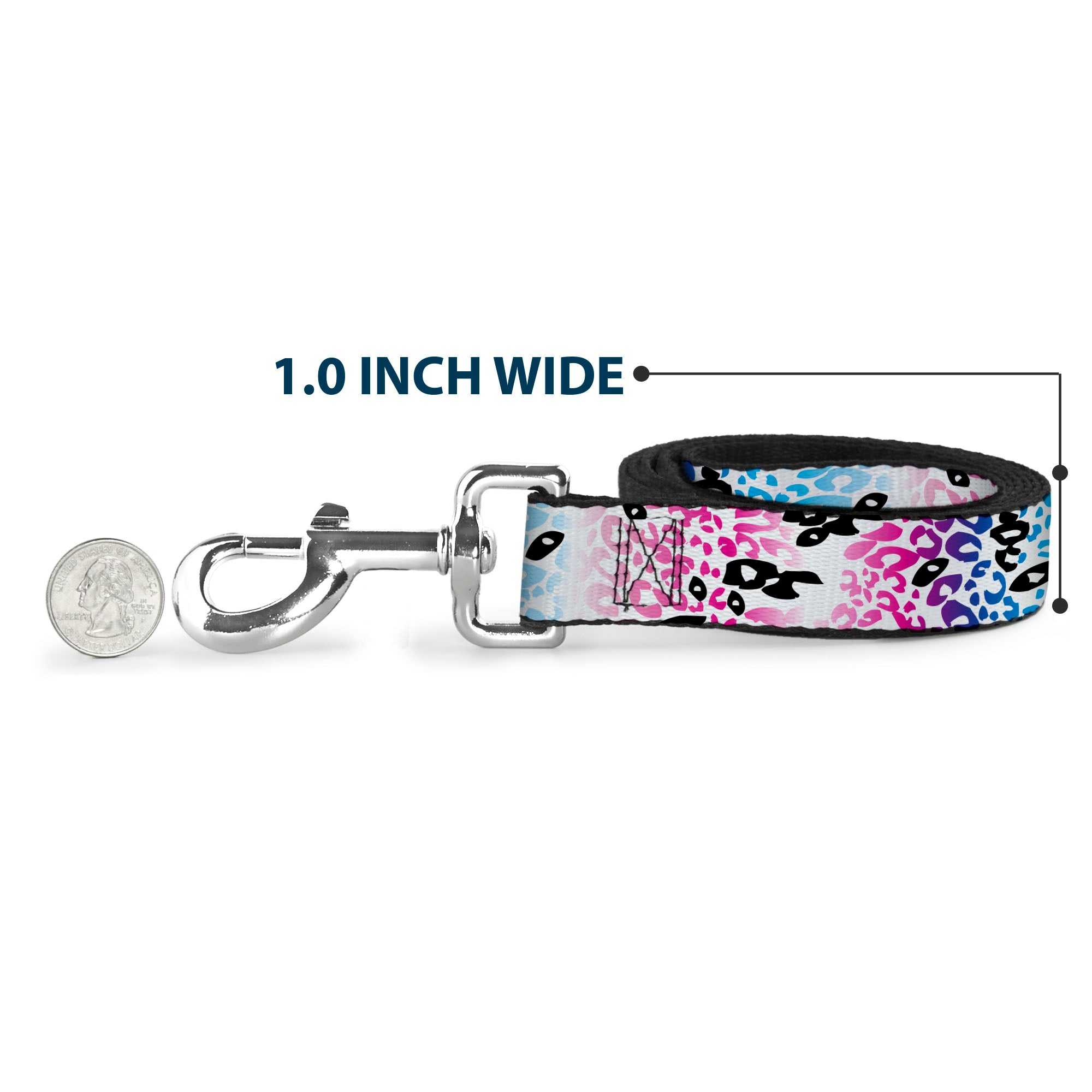 Dog Leash - Leopard White/Pinks/Blues/Black Dog Leashes Buckle-Down