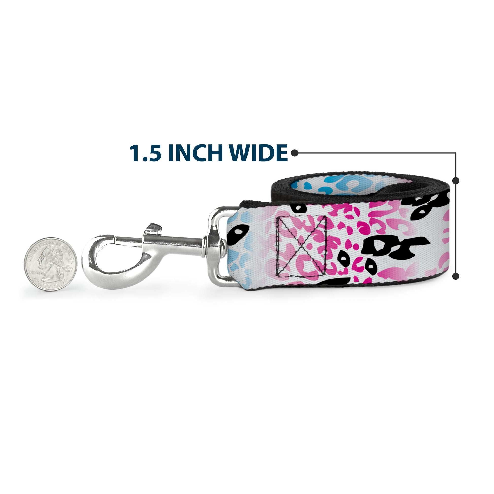 Dog Leash - Leopard White/Pinks/Blues/Black Dog Leashes Buckle-Down