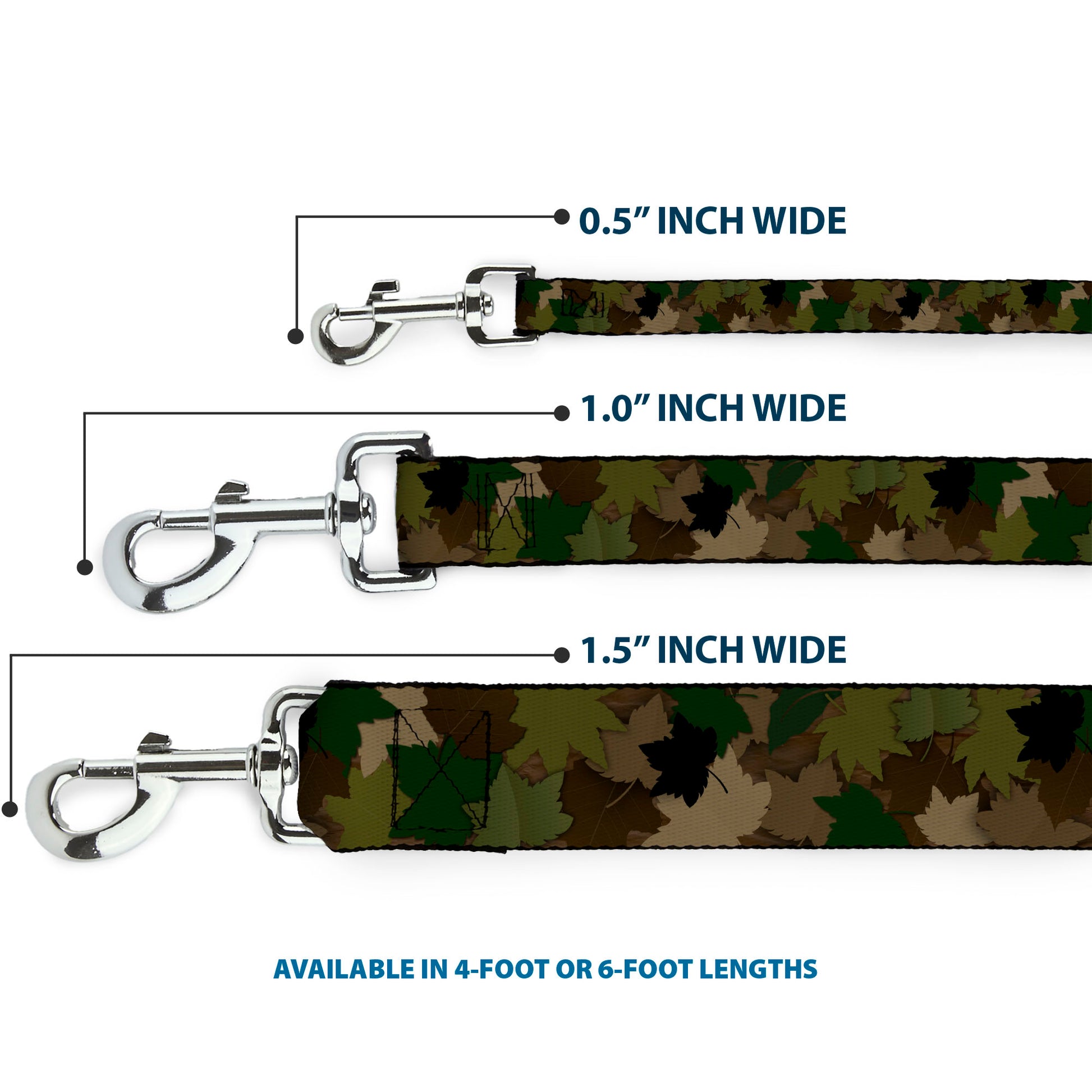 Dog Leash - Leaf Camo Browns/Greens/Black Dog Leashes Buckle-Down