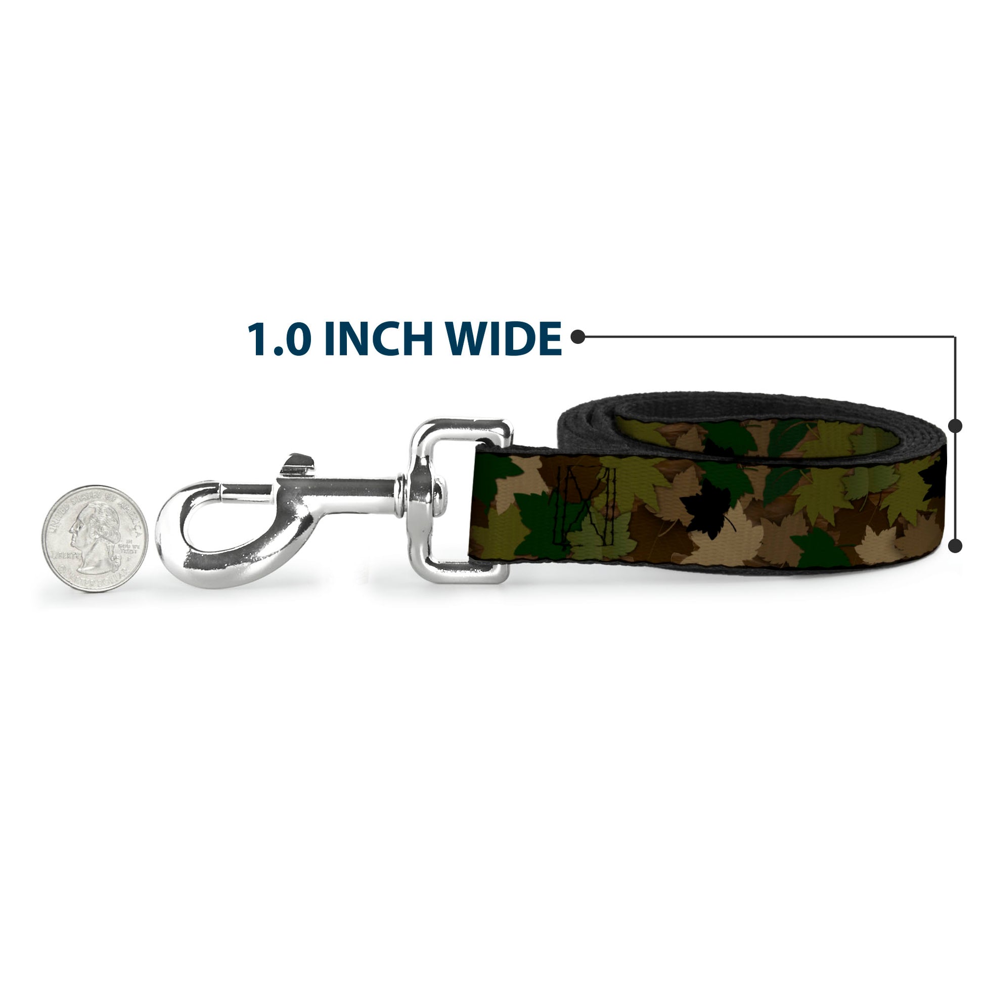 Dog Leash - Leaf Camo Browns/Greens/Black Dog Leashes Buckle-Down