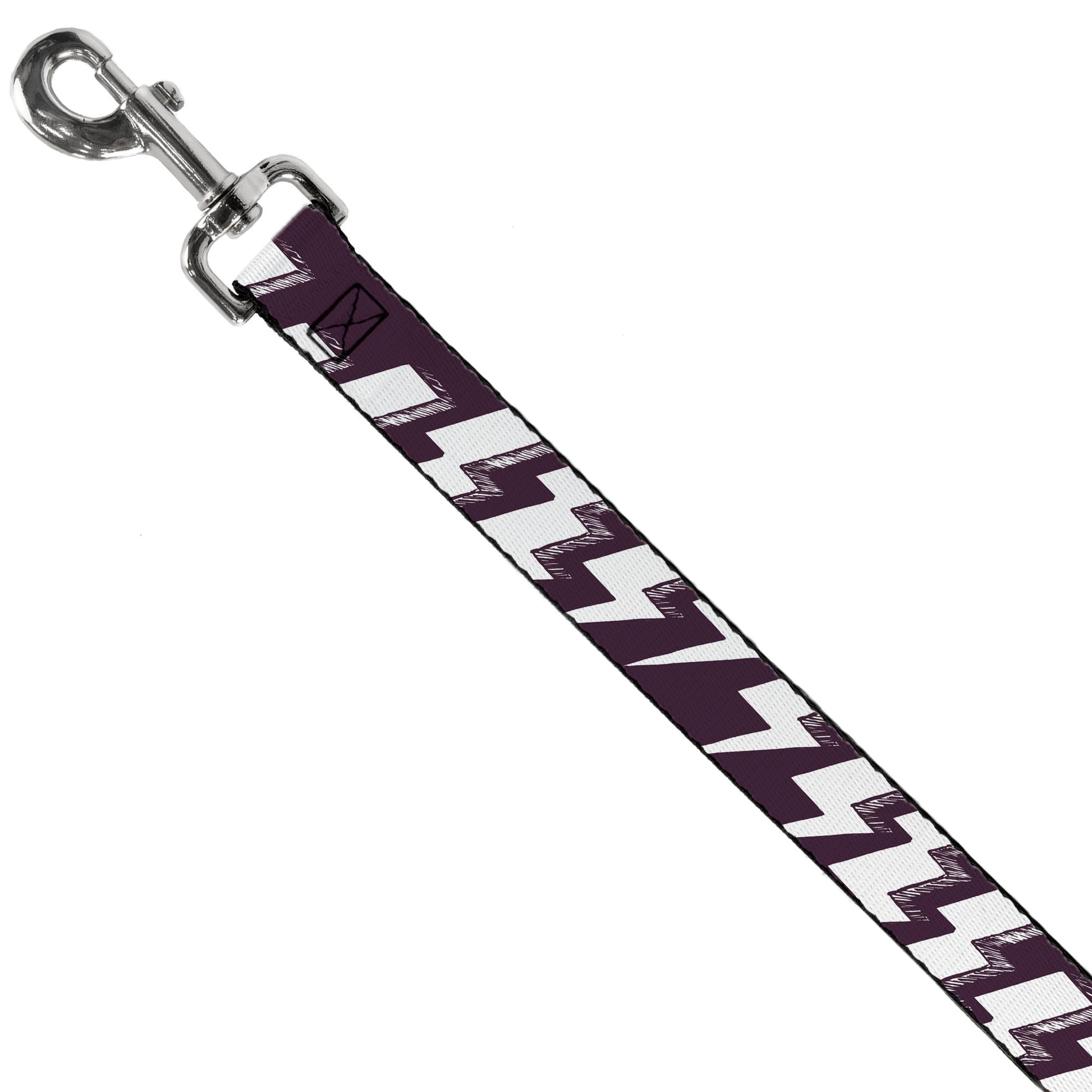 Dog Leash - Lightning Bolts Sketch Plum/White Dog Leashes Buckle-Down