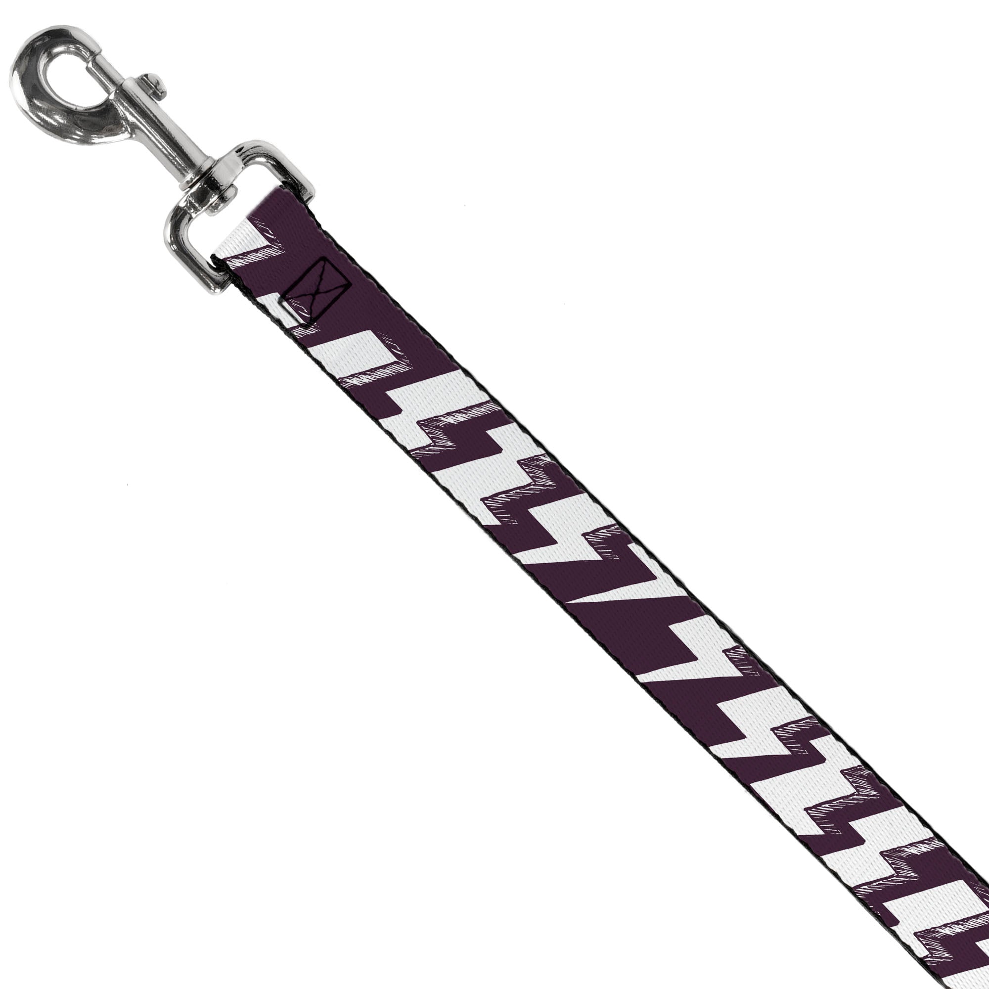 Dog Leash - Lightning Bolts Sketch Plum/White Dog Leashes Buckle-Down