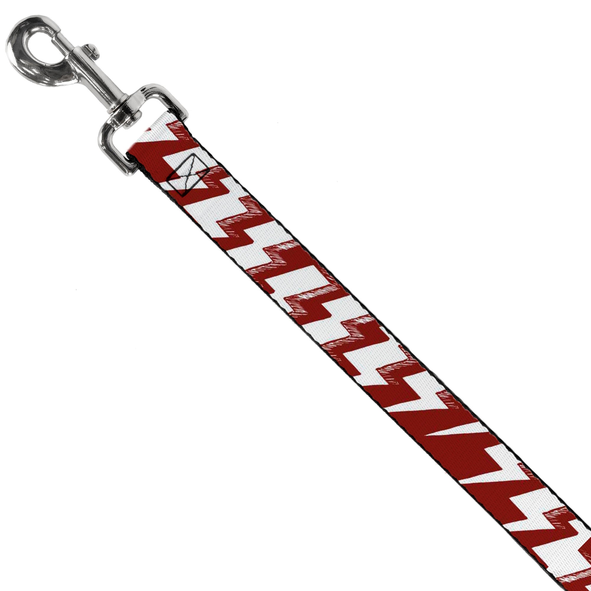 Dog Leash - Lightning Bolts Sketch Red/White Dog Leashes Buckle-Down