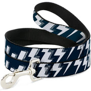 Dog Leash - Lightning Bolts Sketch Navy/White Dog Leashes Buckle-Down