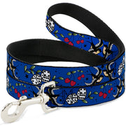 Dog Leash - Lucky CLOSE-UP Blue Dog Leashes Buckle-Down