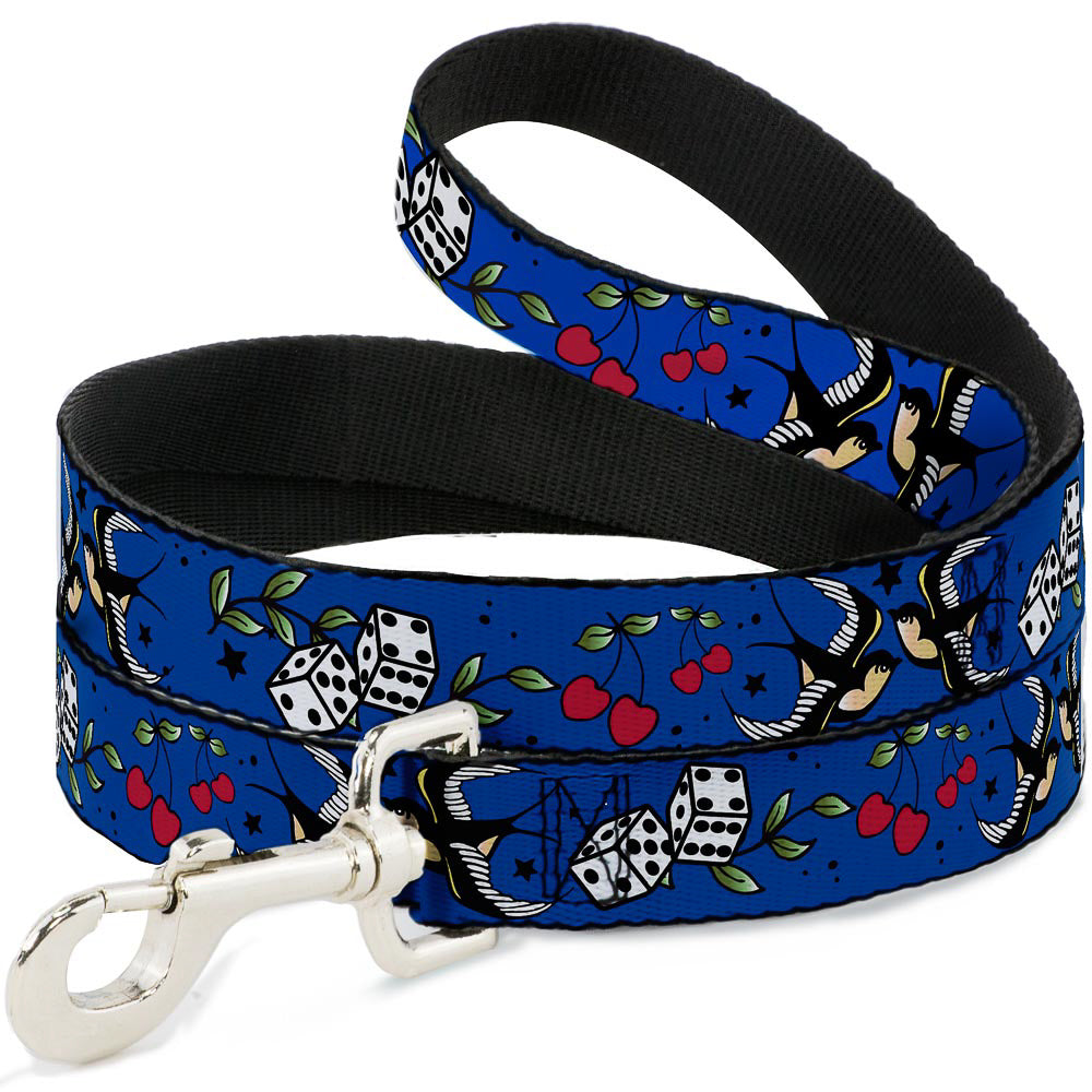 Dog Leash - Lucky CLOSE-UP Blue Dog Leashes Buckle-Down