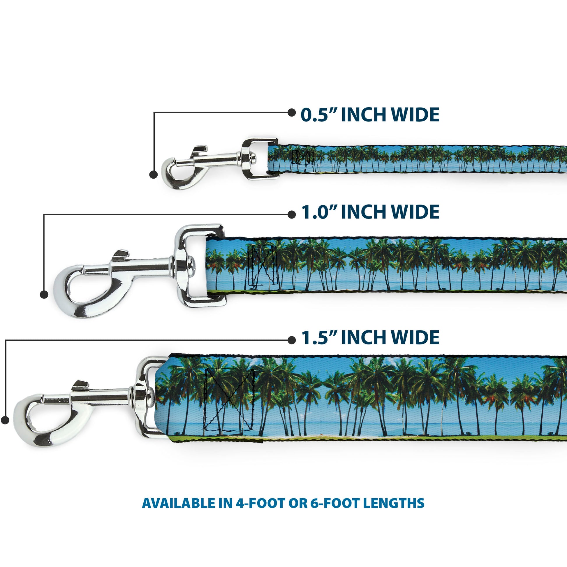 Dog Leash - Landscape Beach Palm Trees Dog Leashes Buckle-Down
