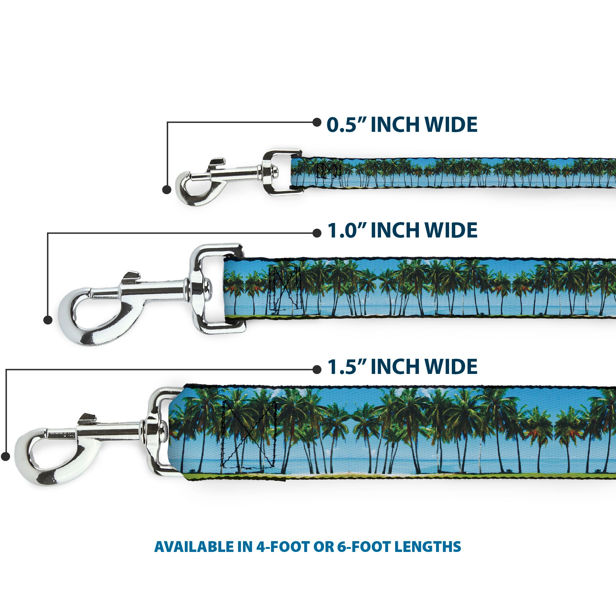 Dog Leash - Landscape Beach Palm Trees Dog Leashes Buckle-Down
