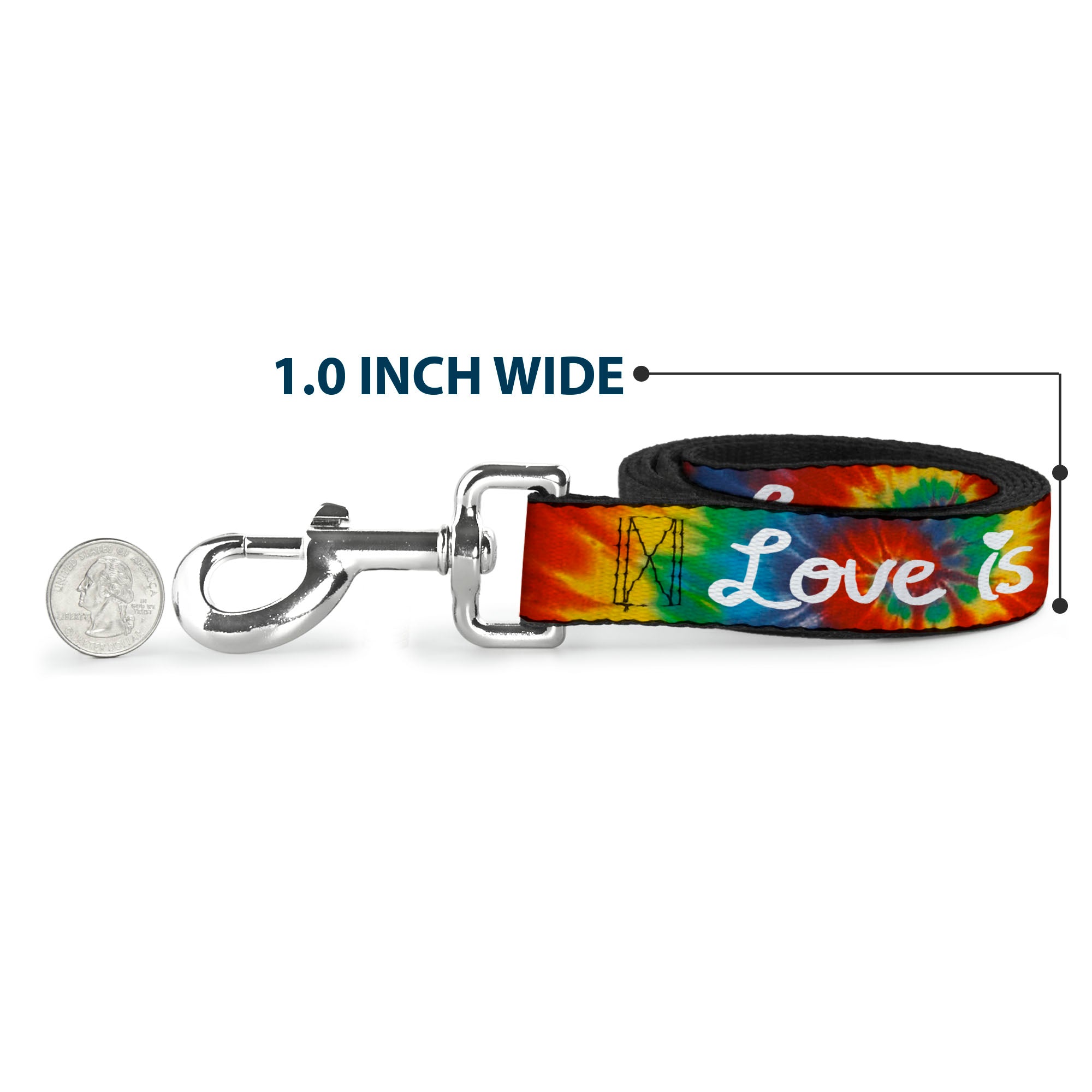 Dog Leash - LOVE IS LOVE BD Tie Dye/White Dog Leashes Buckle-Down