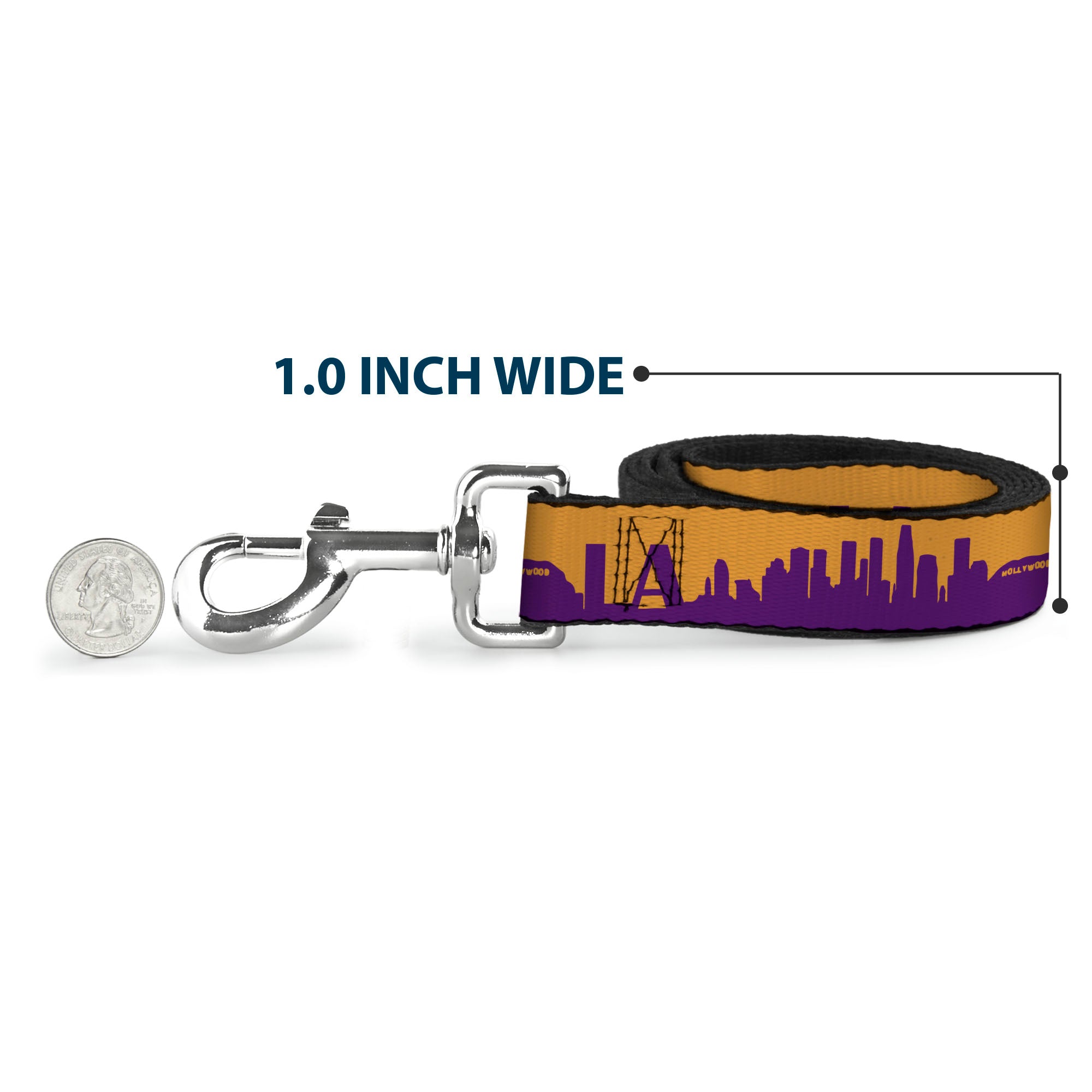 Dog Leash - Los Angeles Solid Skyline/LA Gold/Purple Dog Leashes Buckle-Down