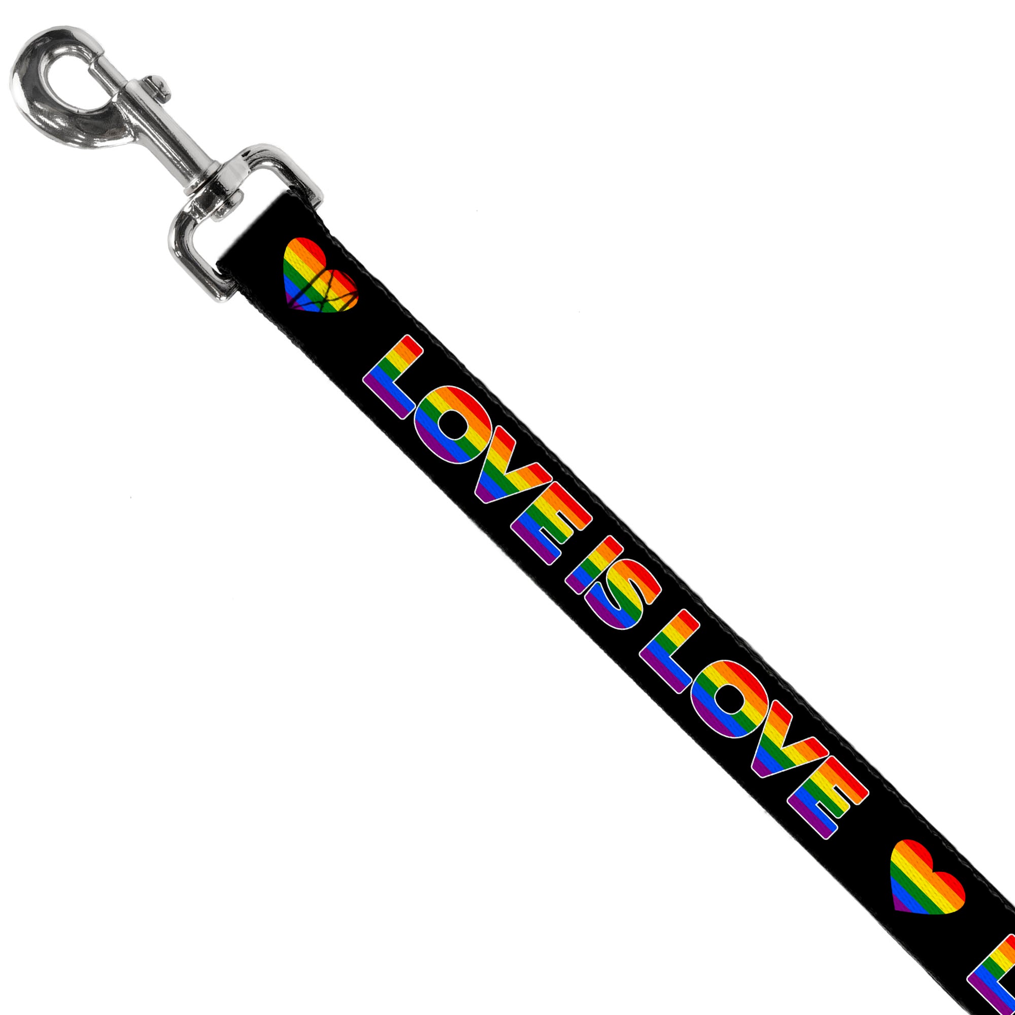 Dog Leash - LOVE IS LOVE/Heart Black/Rainbow Dog Leashes Buckle-Down
