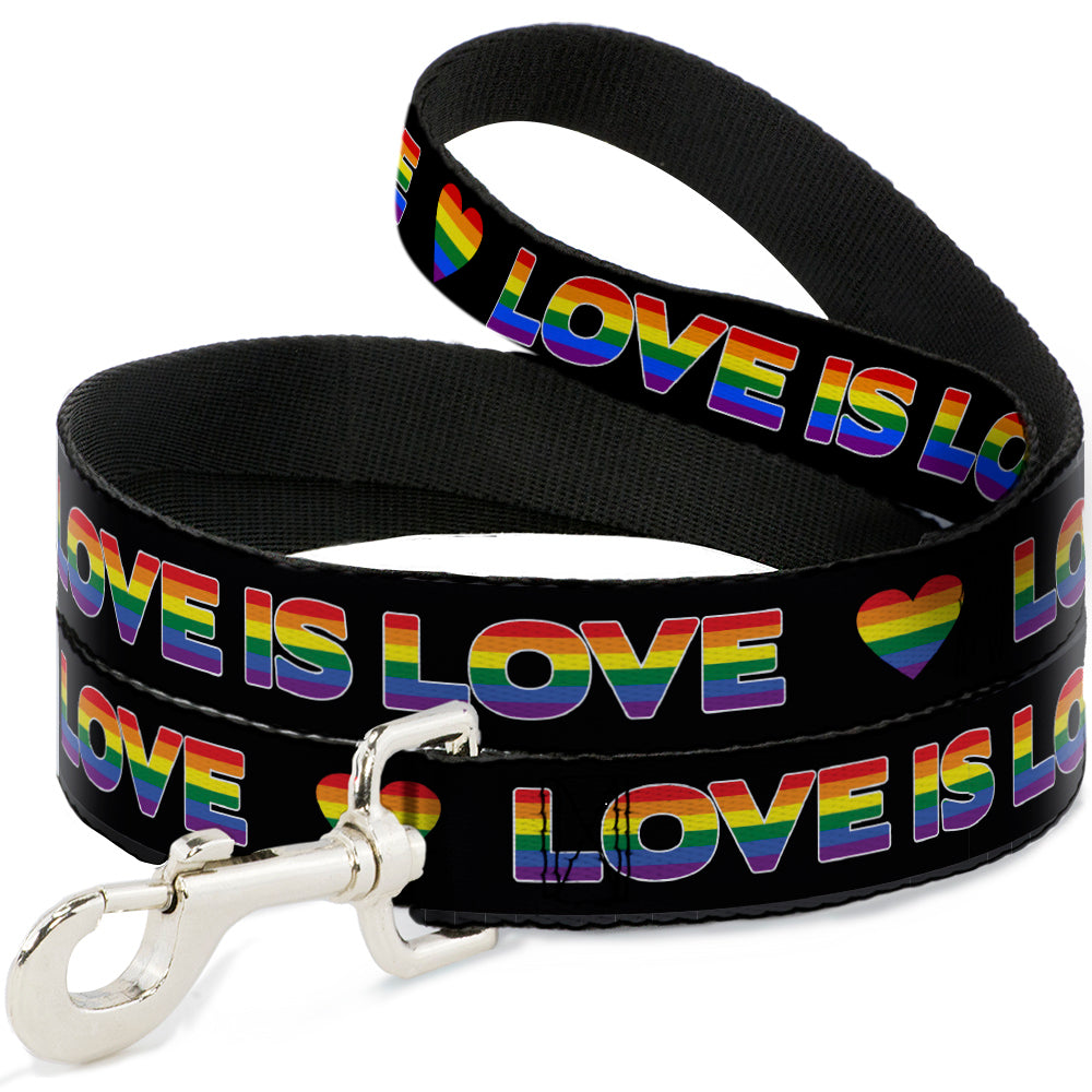 Dog Leash - LOVE IS LOVE/Heart Black/Rainbow Dog Leashes Buckle-Down