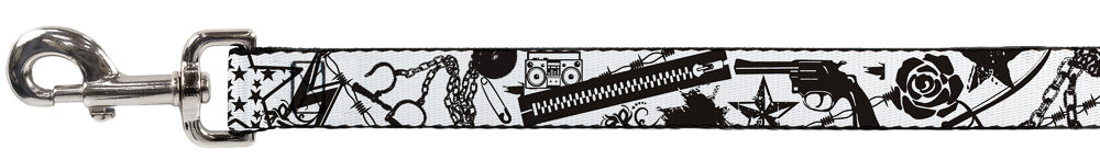 Dog Leash - Madness White/Black Dog Leashes Buckle-Down