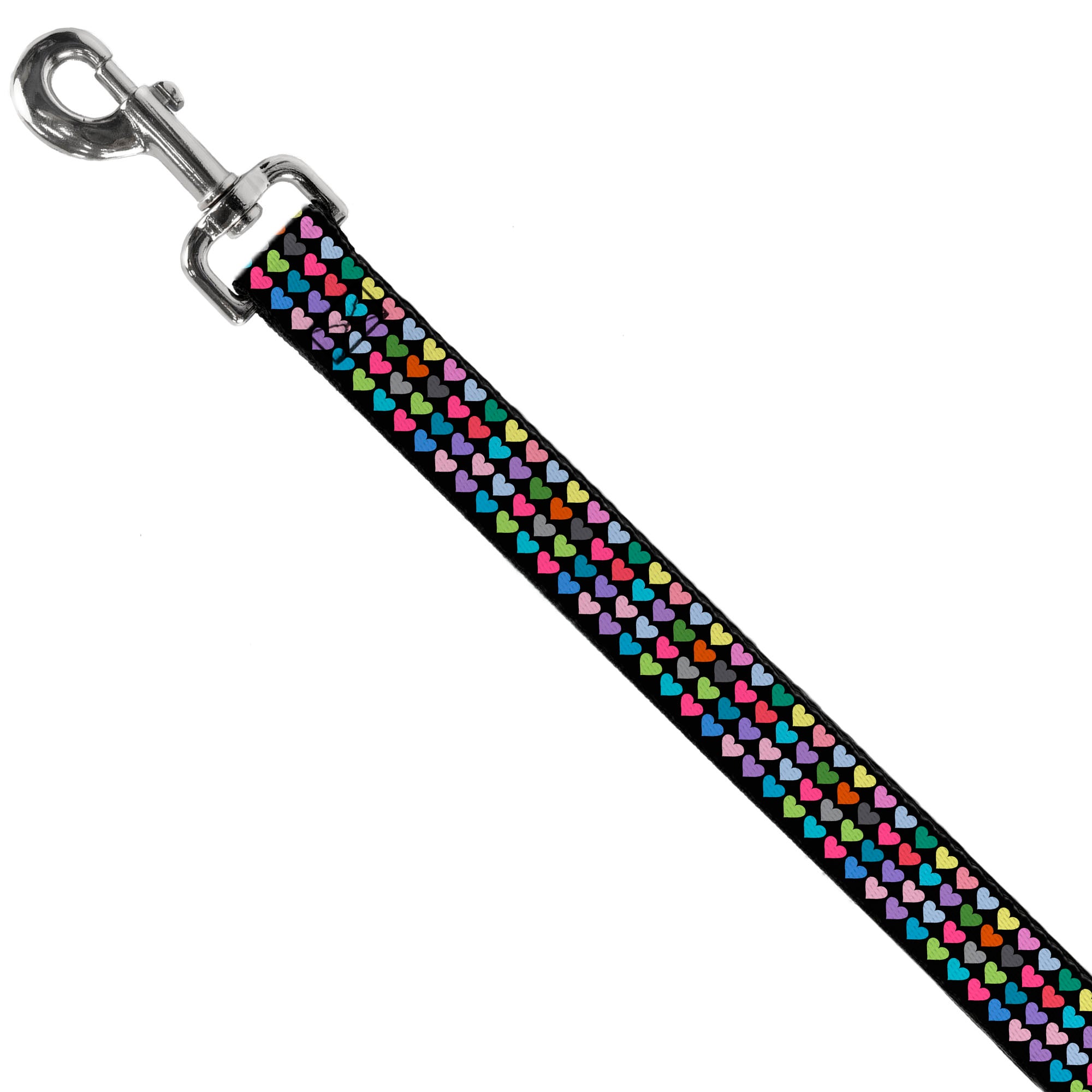 Dog Leash - Mini Hearts Black/Multi Color Dog Leashes Buckle-Down