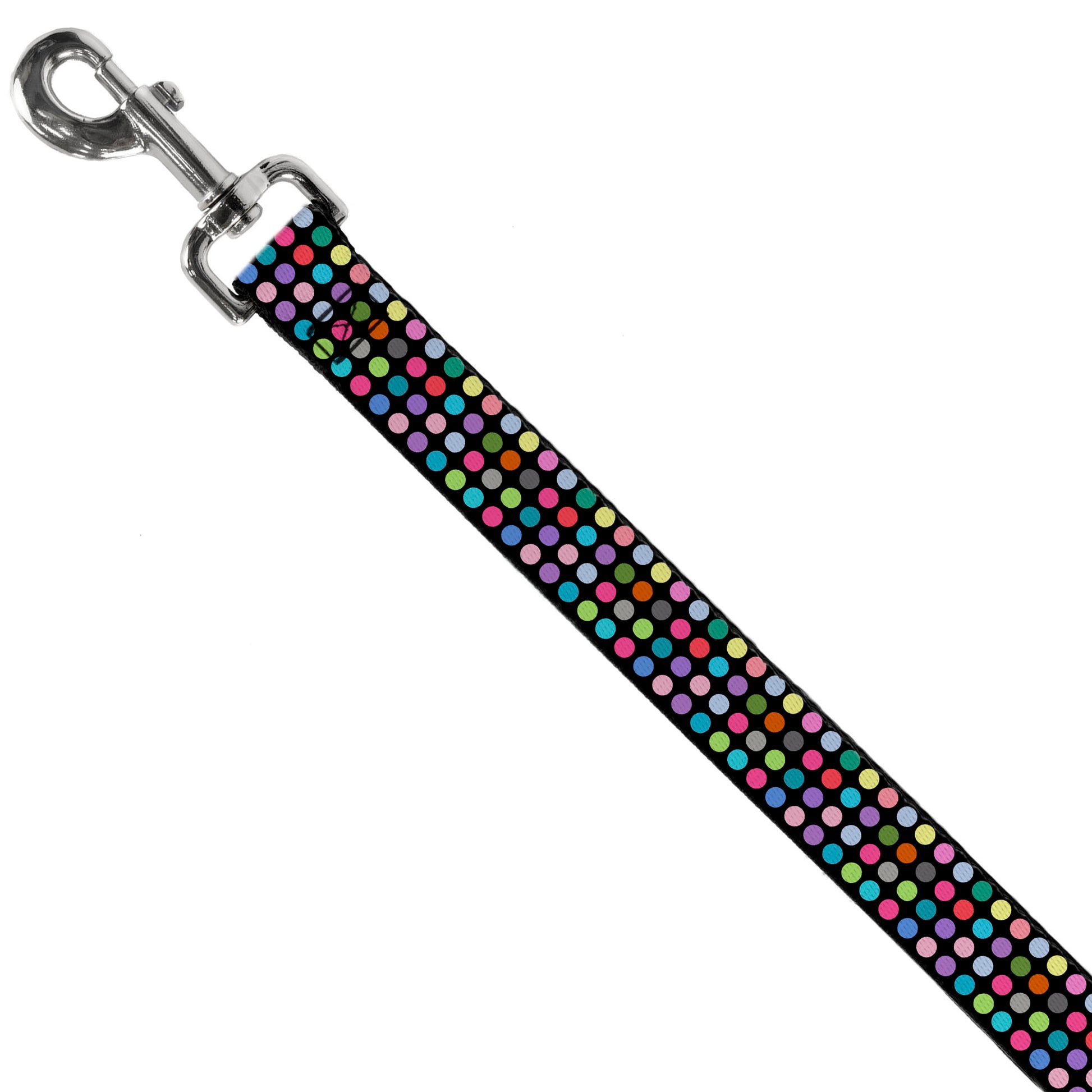 Dog Leash - Mini Polka Dots Black/Multi Color Dog Leashes Buckle-Down
