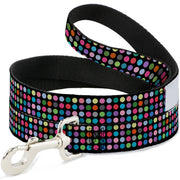 Dog Leash - Mini Polka Dots Black/Multi Color Dog Leashes Buckle-Down