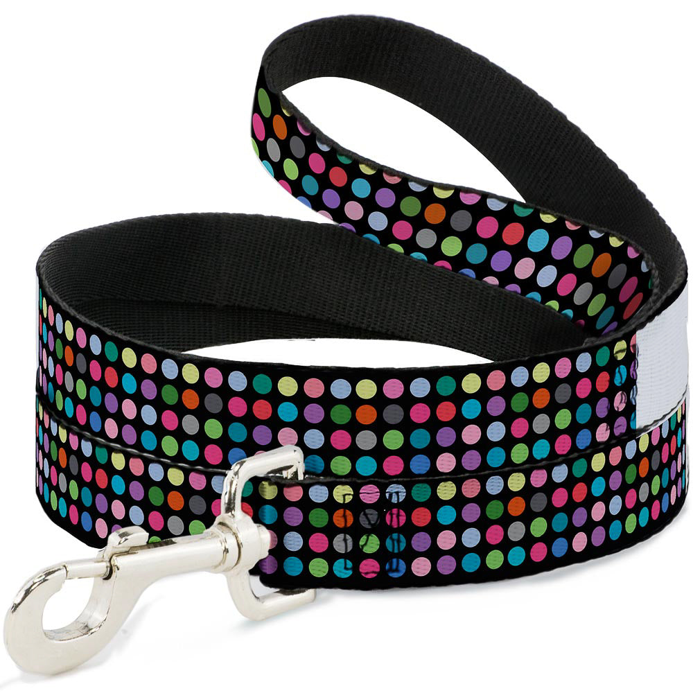 Dog Leash - Mini Polka Dots Black/Multi Color Dog Leashes Buckle-Down