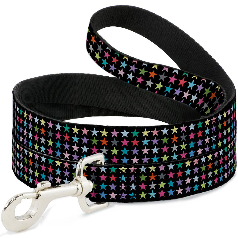 Dog Leash - Mini Stars Black/Multi Color Dog Leashes Buckle-Down