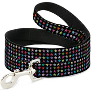 Dog Leash - Mini Stars Black/Multi Color Dog Leashes Buckle-Down