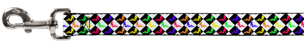 Dog Leash - Mud Flap Girl Diamonds Black/White/Multi Neon Dog Leashes Buckle-Down