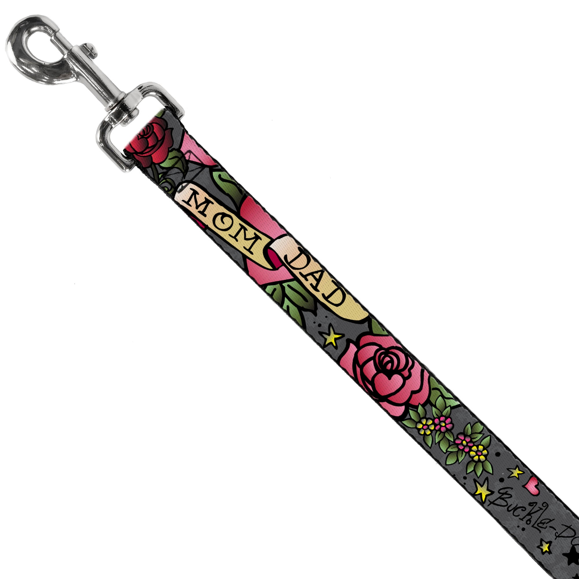 Dog Leash - Mom & Dad Gray Dog Leashes Buckle-Down