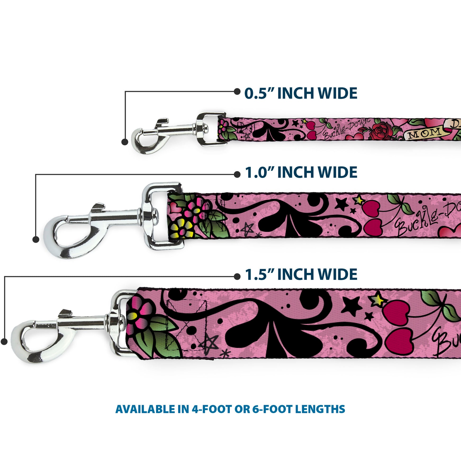 Dog Leash - Mom & Dad Pink Dog Leashes Buckle-Down
