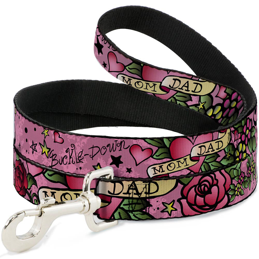 Dog Leash - Mom & Dad Pink Dog Leashes Buckle-Down