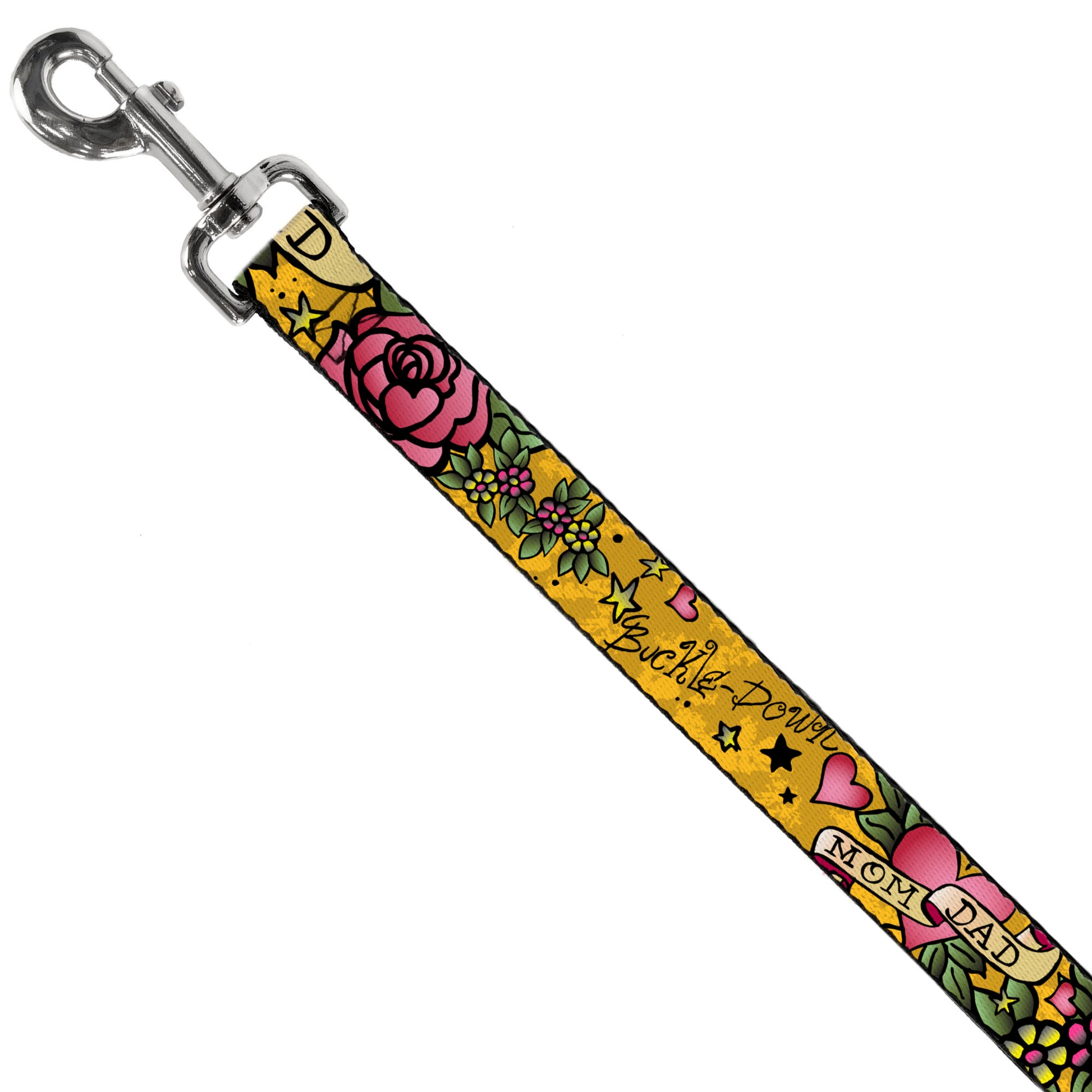 Dog Leash - Mom & Dad Yellow Dog Leashes Buckle-Down