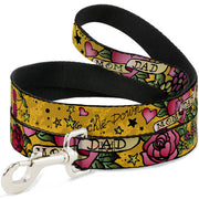 Dog Leash - Mom & Dad Yellow Dog Leashes Buckle-Down