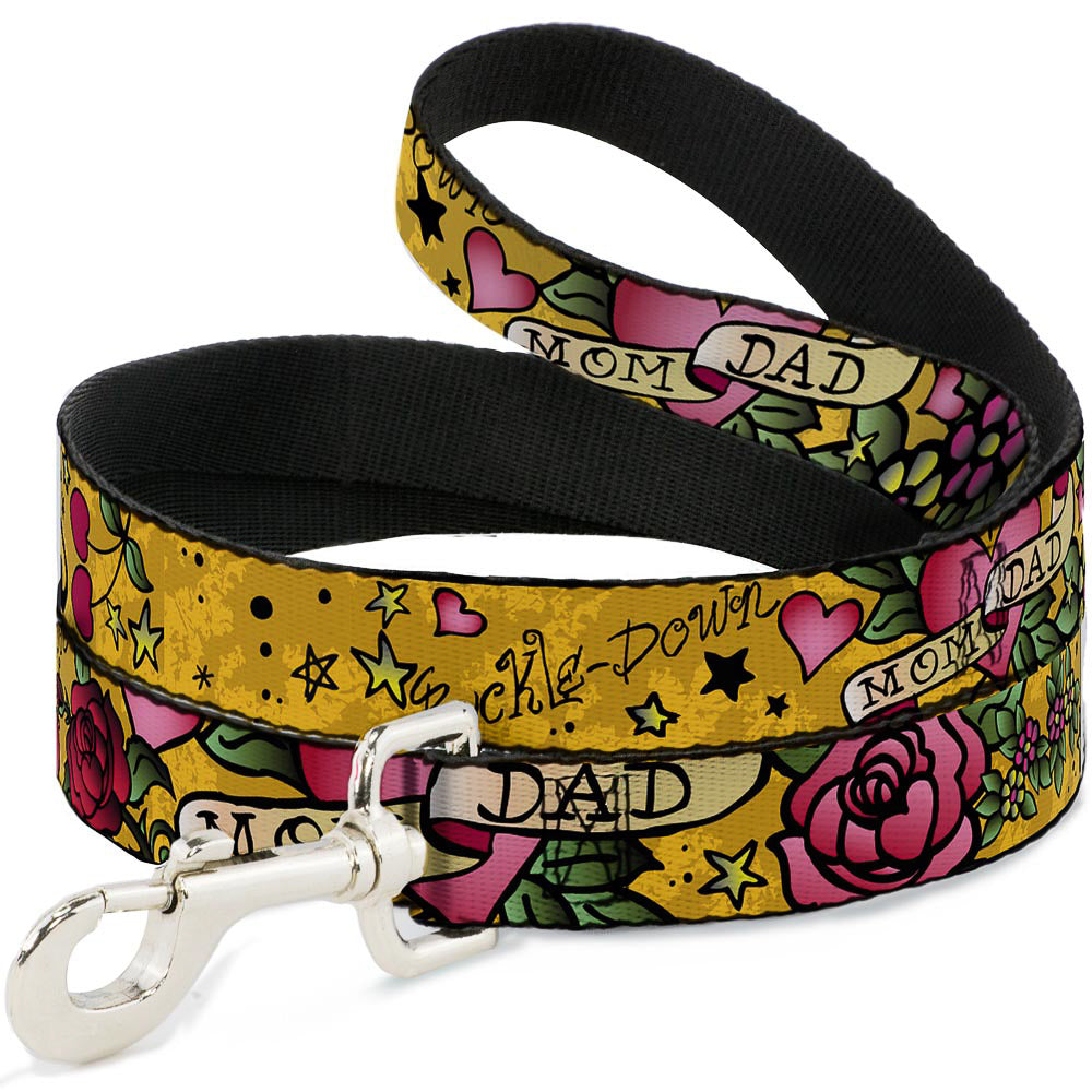 Dog Leash - Mom & Dad Yellow Dog Leashes Buckle-Down