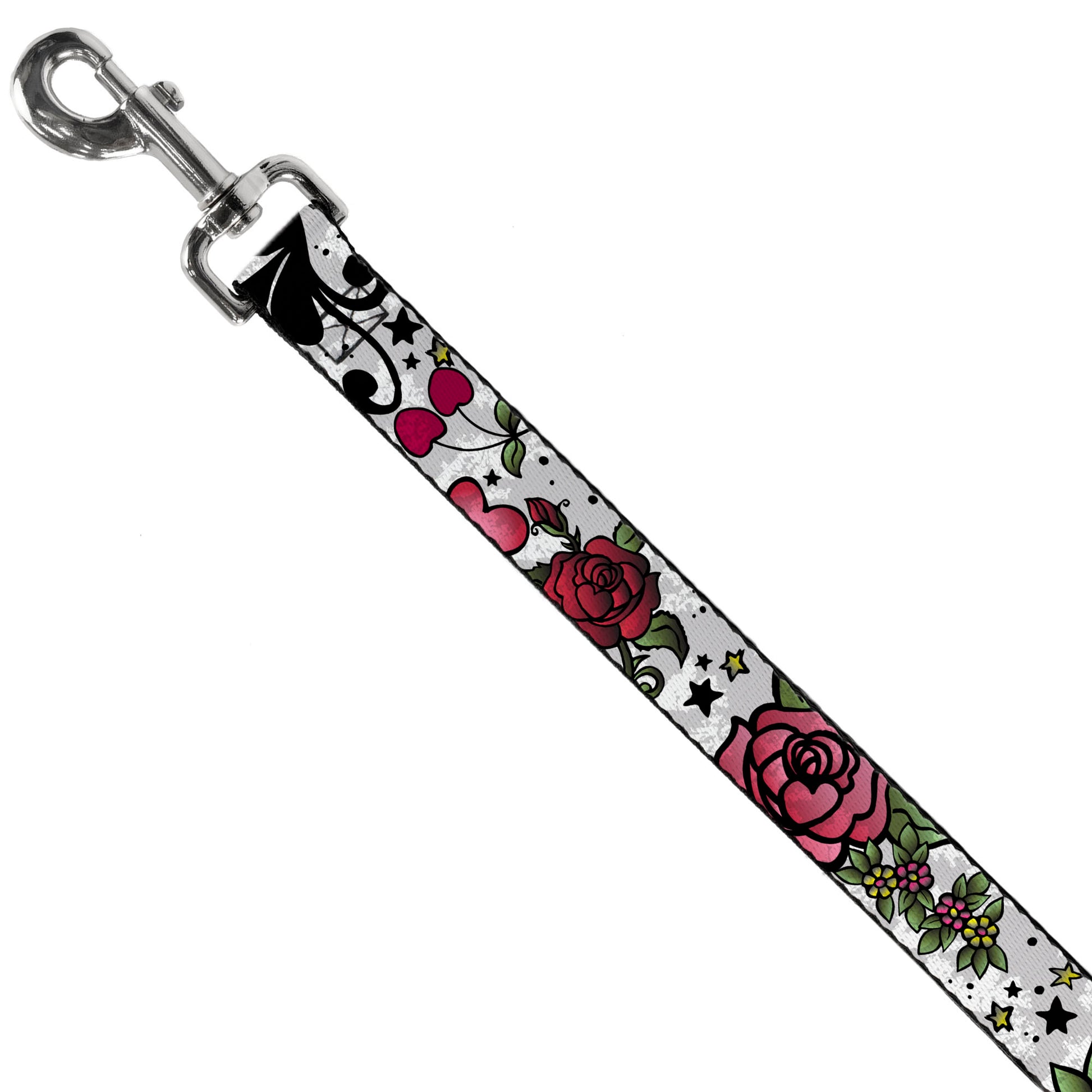 Dog Leash - Mom & Dad CLOSE-UP White Dog Leashes Buckle-Down