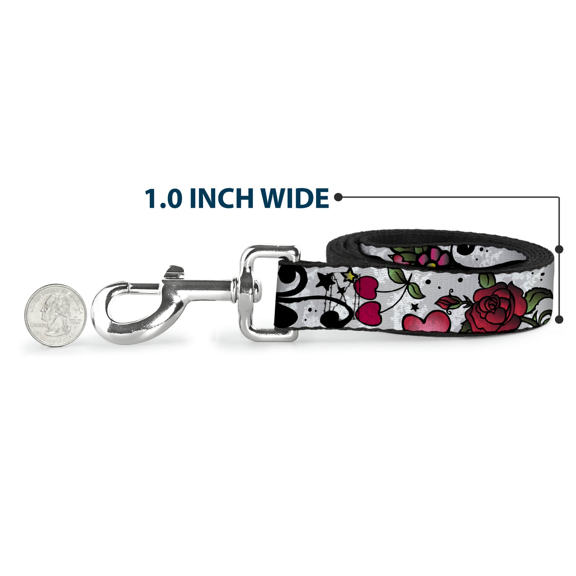 Dog Leash - Mom & Dad CLOSE-UP White Dog Leashes Buckle-Down