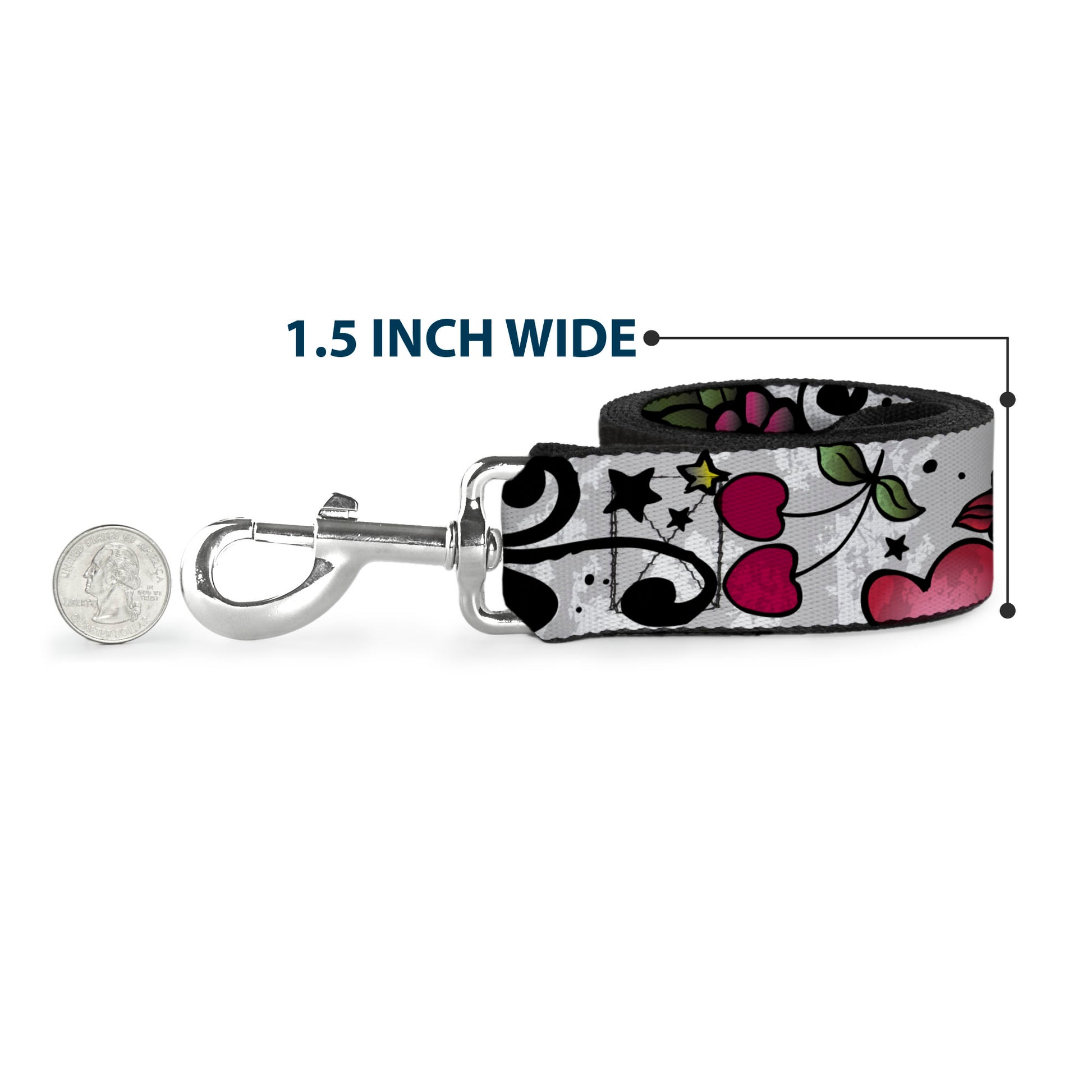 Dog Leash - Mom & Dad CLOSE-UP White Dog Leashes Buckle-Down
