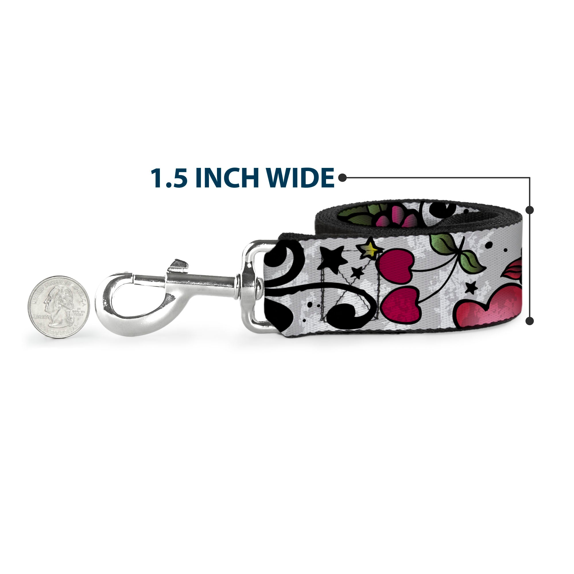 Dog Leash - Mom & Dad CLOSE-UP White Dog Leashes Buckle-Down